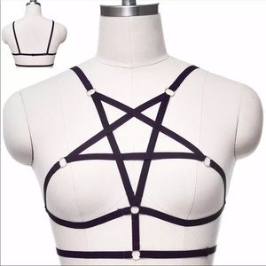 Exotic Body Harness Open Chest Cage Bra